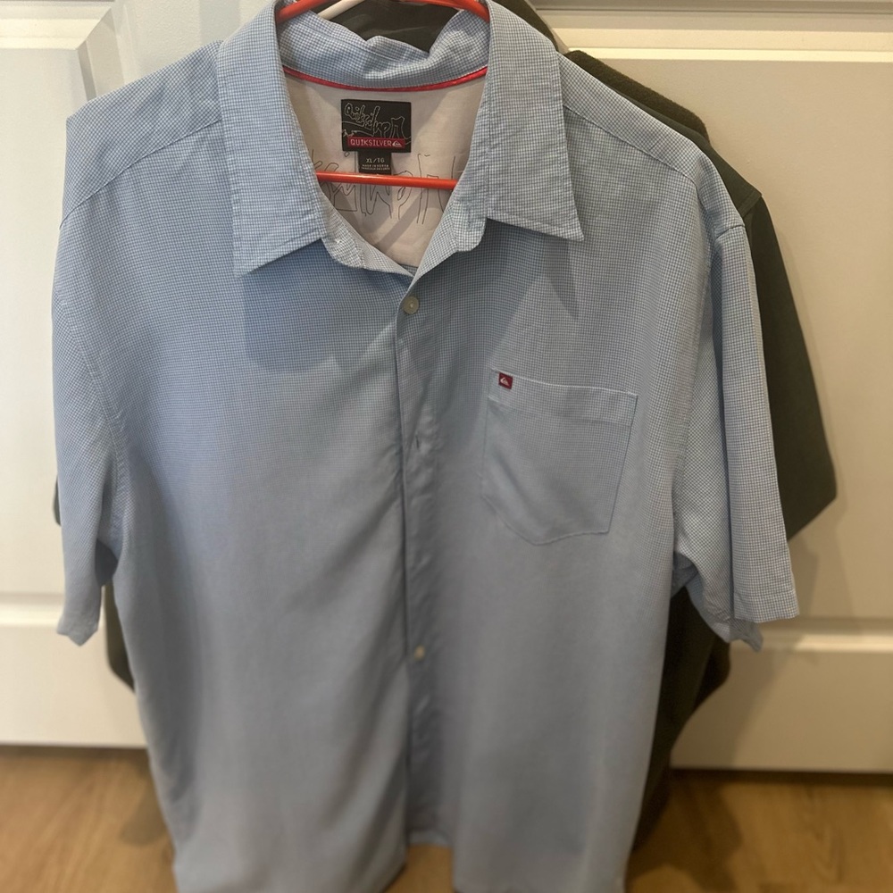 Quiksilver Blue Casual Button Down Shirt